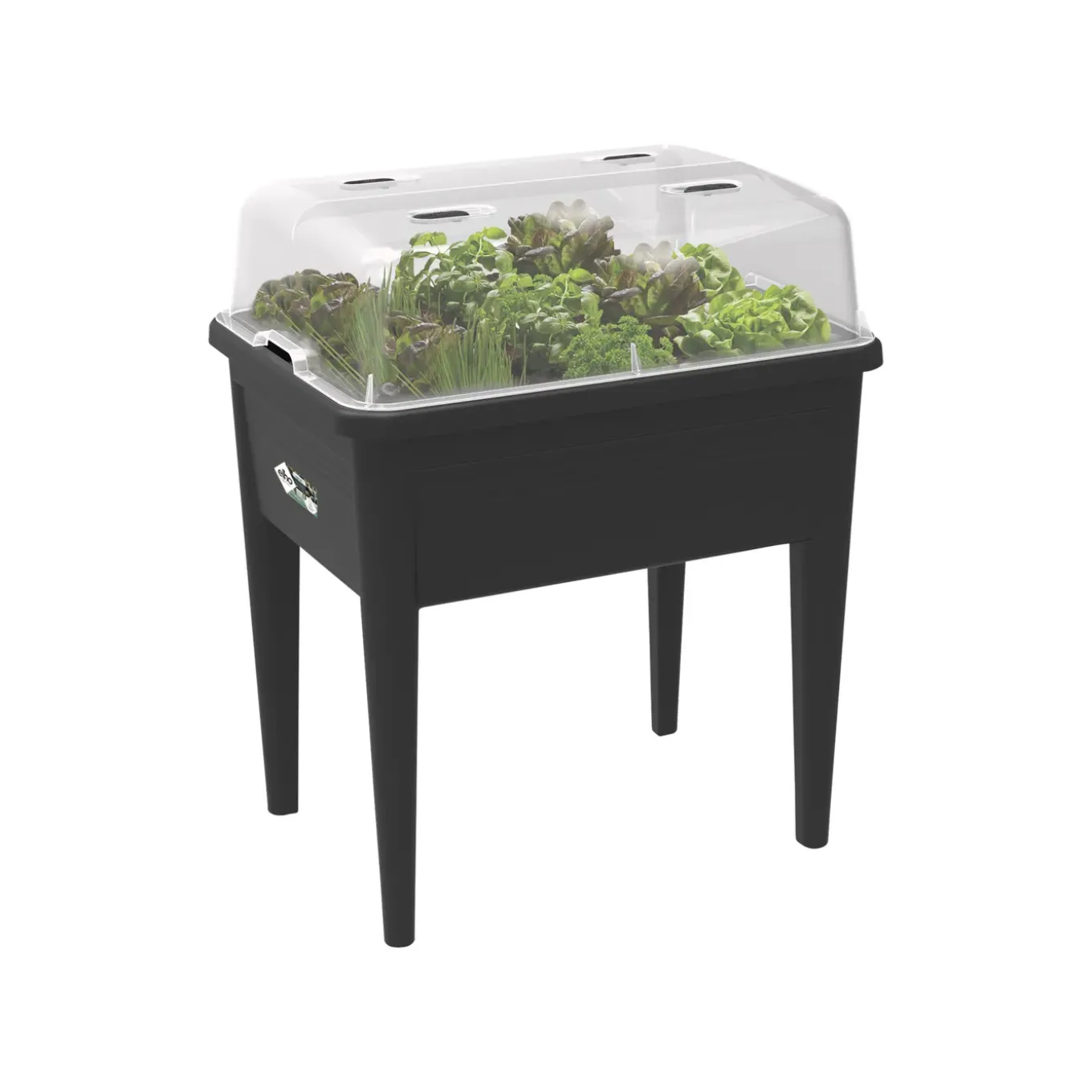 Elho Moestuinbak Green-Basics Super-XXL - Gerecycled-Plastic - Zwart - 56,6x75x22,3cm