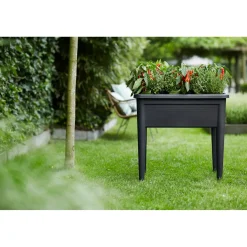 Elho Moestuinbak Green-Basics Super-XXL - Gerecycled-Plastic - Zwart - 56,6x75x22,3cm