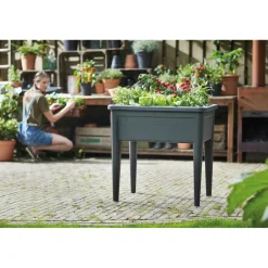 Elho Moestuinbak Green-Basics Super-XXL - Gerecycled-Plastic - Zwart - 56,6x75x22,3cm