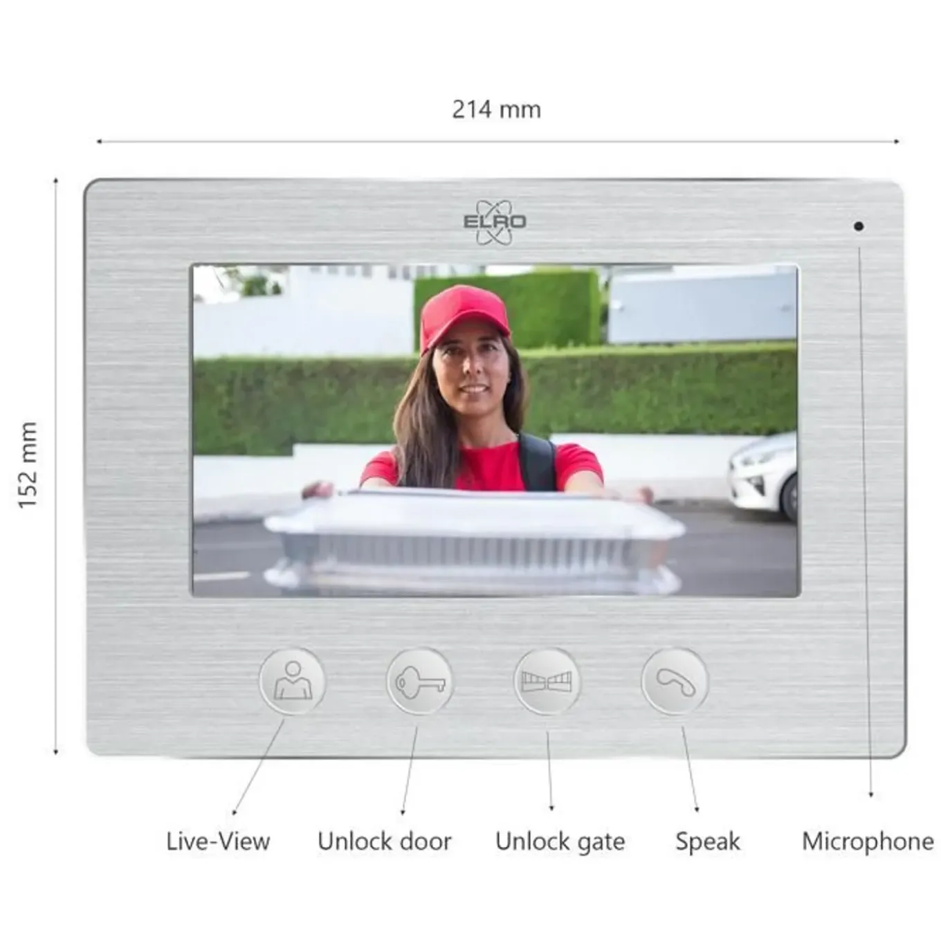 Elro - Intercommonitor - Stijlvol Binnenscherm Met Helder Display - 7 Inch