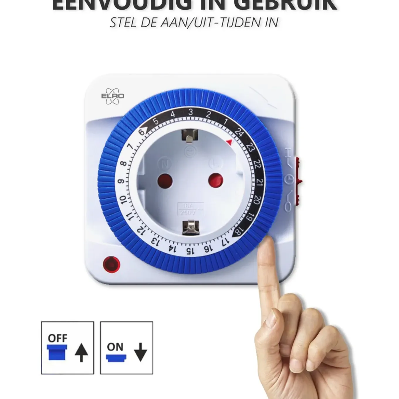 Elro - Ti1000-4 Mechanische Timer - Compact En Veilig, Voor Binnengebruik - 3600w