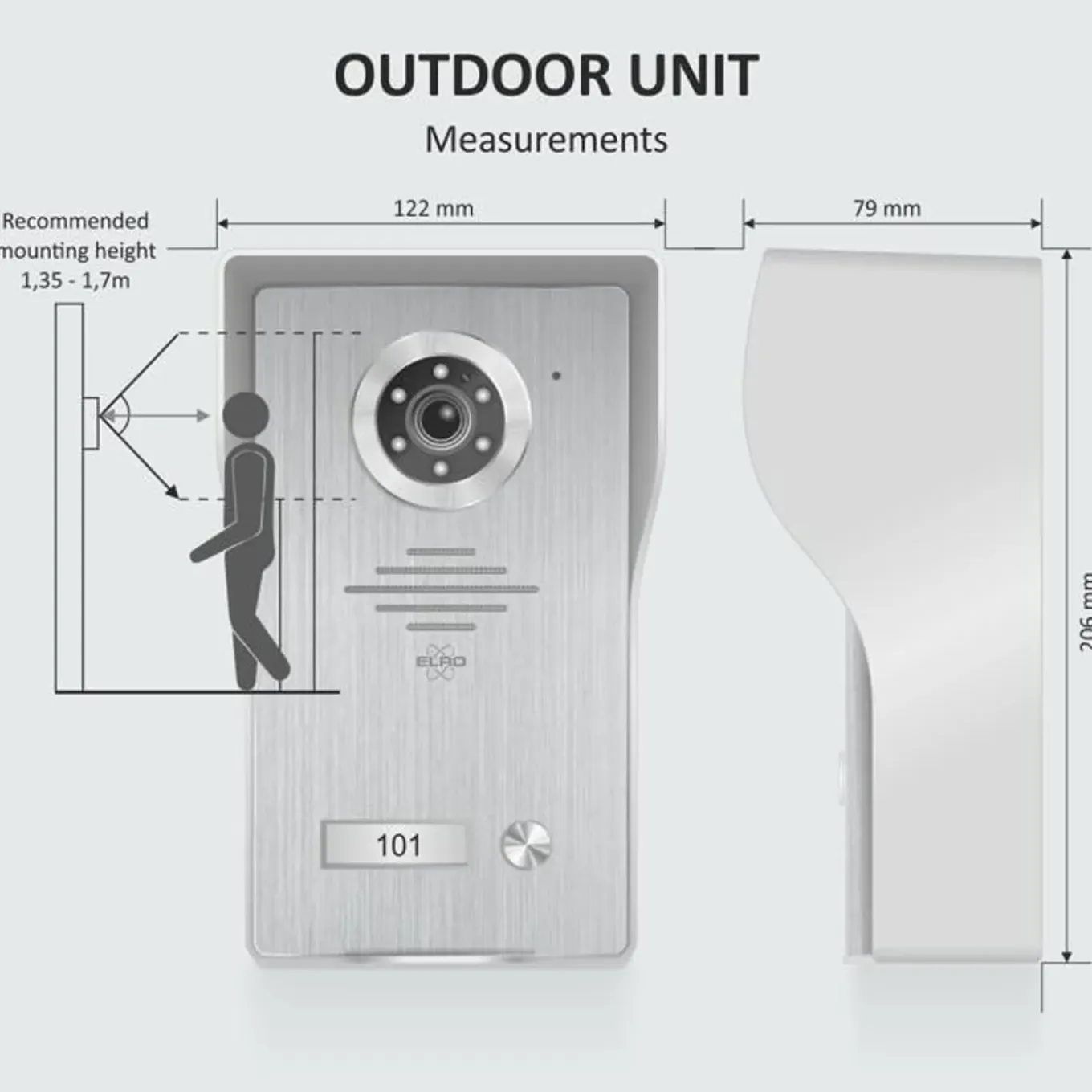 Elro - Video-intercom - Toegangsbewaking Met Full Hd-camera - 7-inch Scherm