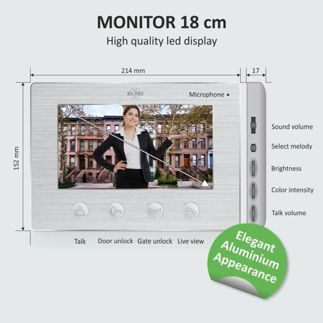 Elro - Video-intercom - Toegangsbewaking Met Full Hd-camera - 7-inch Scherm