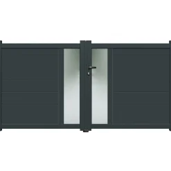 Elsealu Dubbele Draaipoort Fonte - Aluminium - Antracietgrijs RAL 7016 -300x162cm