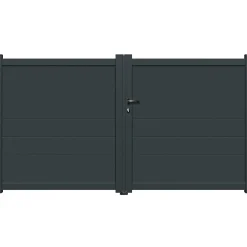 Elsealu dubbele draaipoort Nisa aluminium 300x182cm