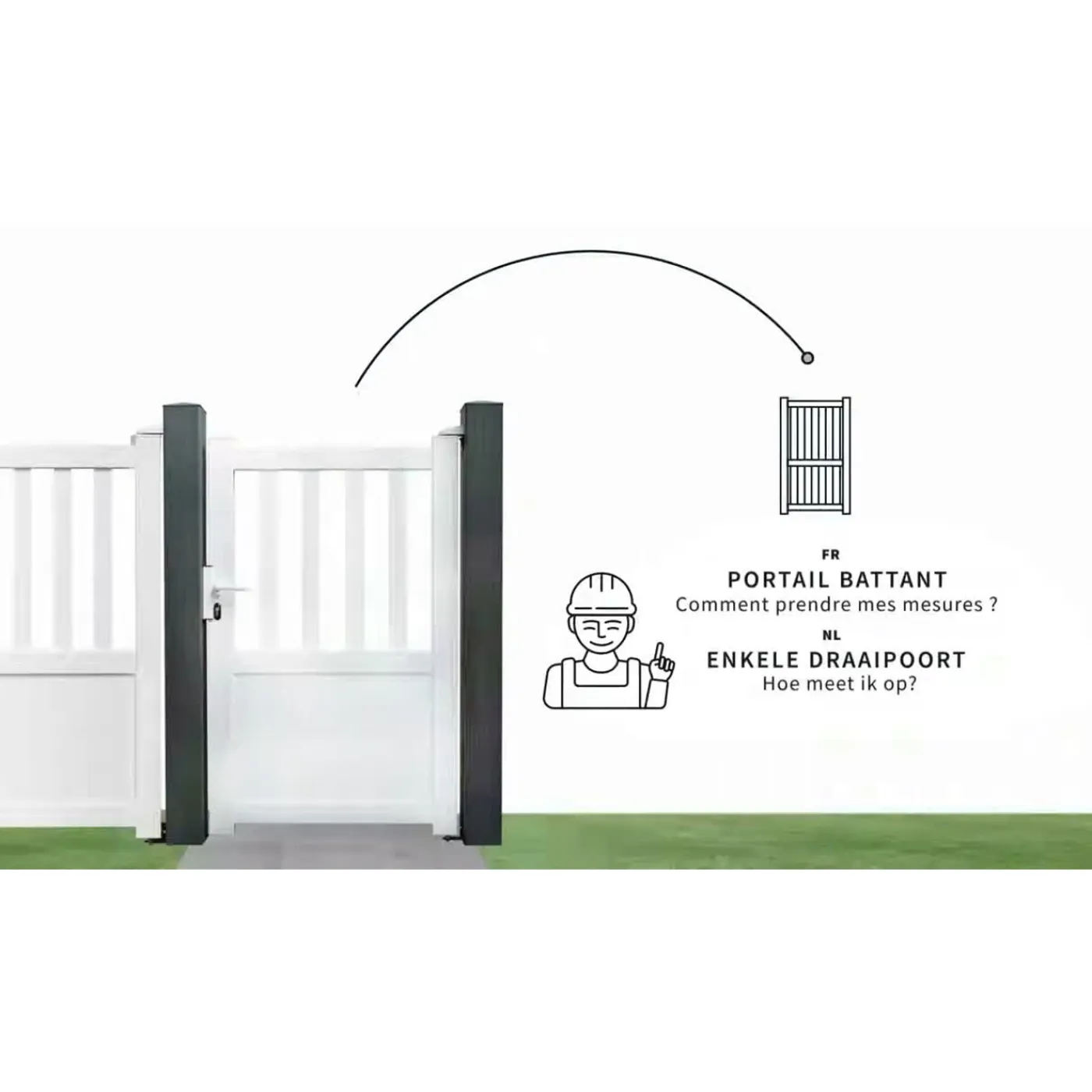 Elsealu dubbele draaipoort Nisa aluminium 300x182cm