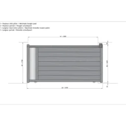 Elsealu Schuifpoort Fonte - Aluminium - Antracietgrijs RAL 7016 - 325x161cm
