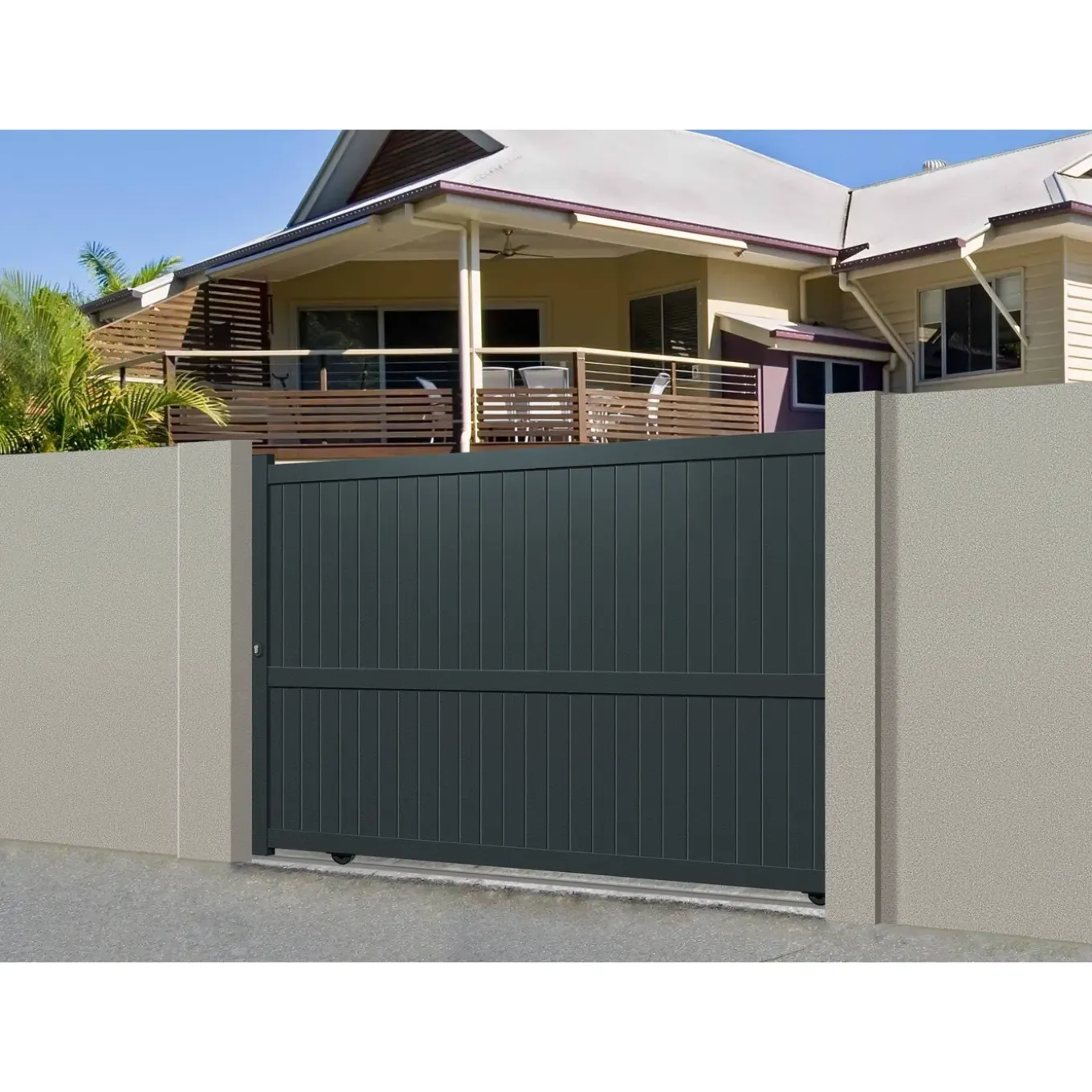 Elsealu Schuifpoort Mafra - Aluminium - Antracietgrijs RAL 7016 - 325x180cm