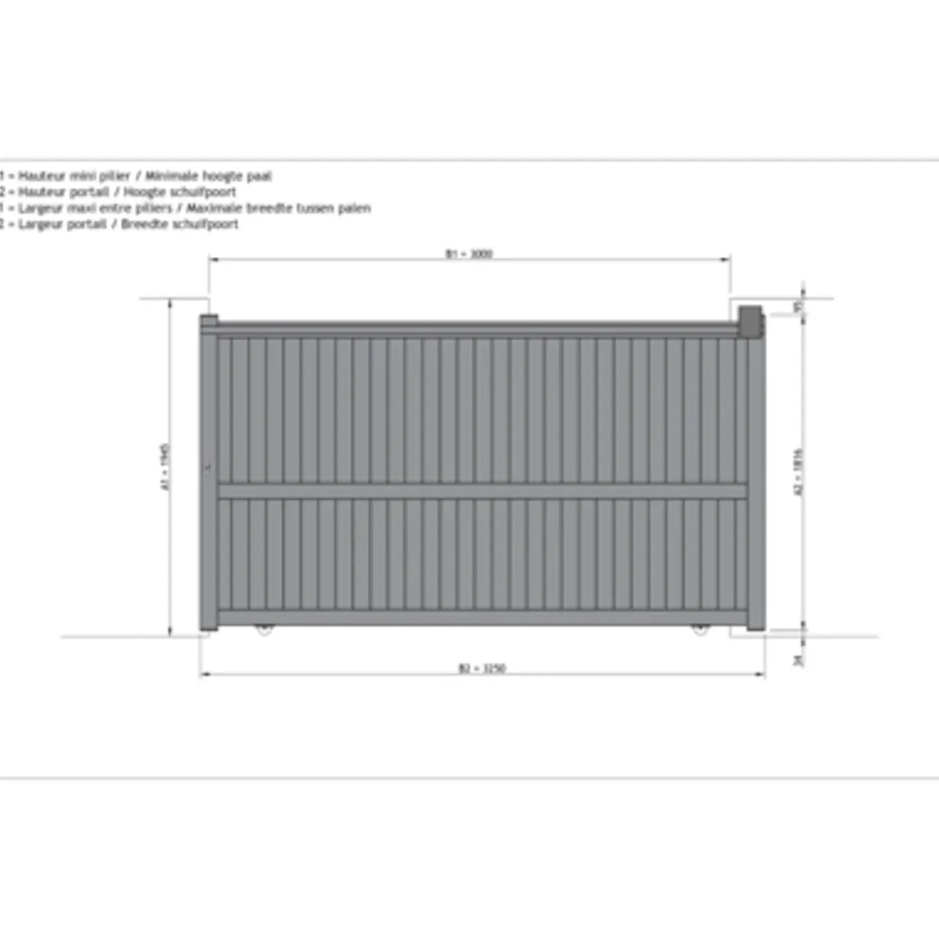 Elsealu Schuifpoort Mafra - Aluminium - Antracietgrijs RAL 7016 - 325x180cm