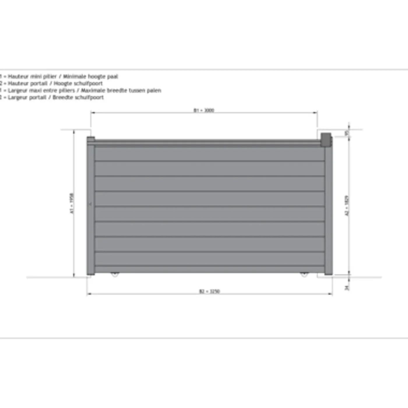 Elsealu Schuifpoort Nisa - Aluminium - Antracietgrijs RAL 7016 - 325x181cm