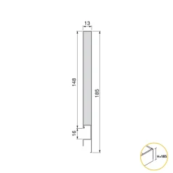 Emuca Concept Buitenste Lade 30kg Hoogte 185mm, Diepte 500mm, Staal, Wit Gelakt