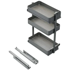 Emuca Harmony Uitschuifbaar Karretje Met Softclose, Module Breedte 300mm Hoogte 800mm, Staal