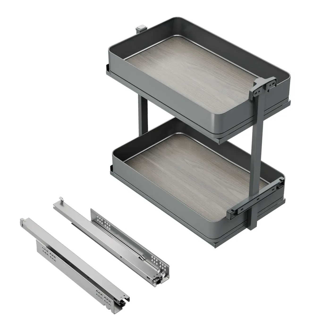 Emuca Harmony Uitschuifbaar Karretje Met Softclose, Module Breedte 300mm Hoogte 700mm, Staal
