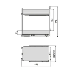 Emuca Harmony Uitschuifbaar Karretje Met Softclose, Module Breedte 300mm Hoogte 700mm, Staal