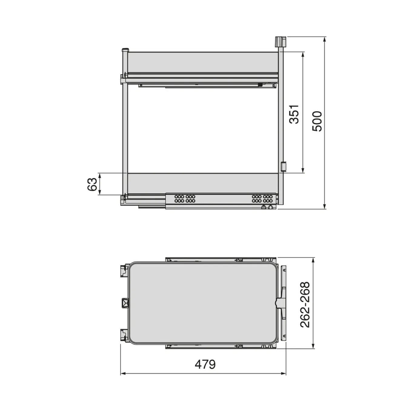 Emuca Harmony Uitschuifbaar Karretje Met Softclose, Module Breedte 300mm Hoogte 700mm, Staal