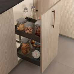 Emuca Harmony Uitschuifbaar Karretje Met Softclose, Module Breedte 300mm Hoogte 700mm, Staal