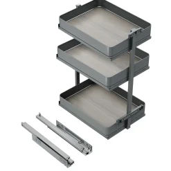 Emuca Harmony Uitschuifbaar Karretje Met Softclose, Module Breedte 400mm Hoogte 800mm, Staal