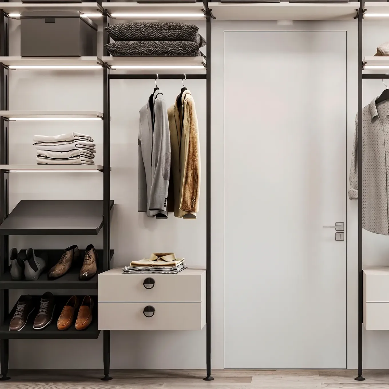 Emuca Kit Van Beugelset Voor 4 Houten Planken En 1 Hangroede Van 1m Lang Zero, Aluminium En Zamak