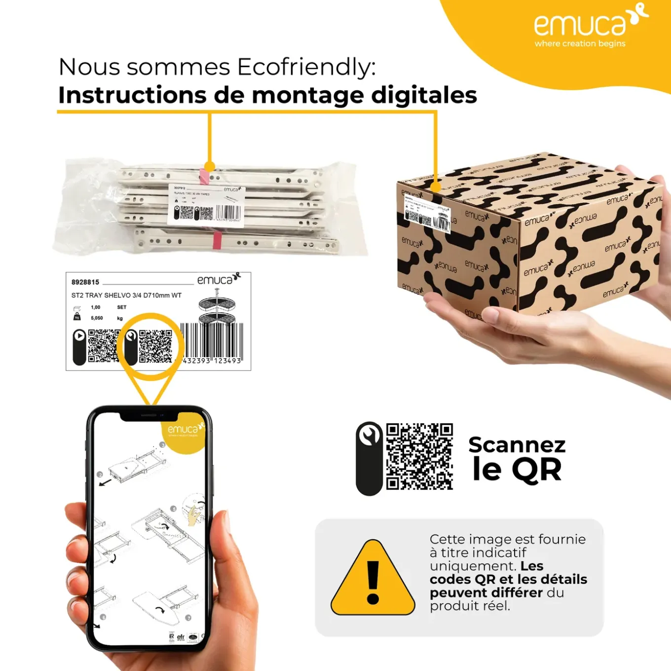 Emuca Kit Van Beugelset Voor 4 Houten Planken En 1 Hangroede Van 1m Lang Zero, Aluminium En Zamak