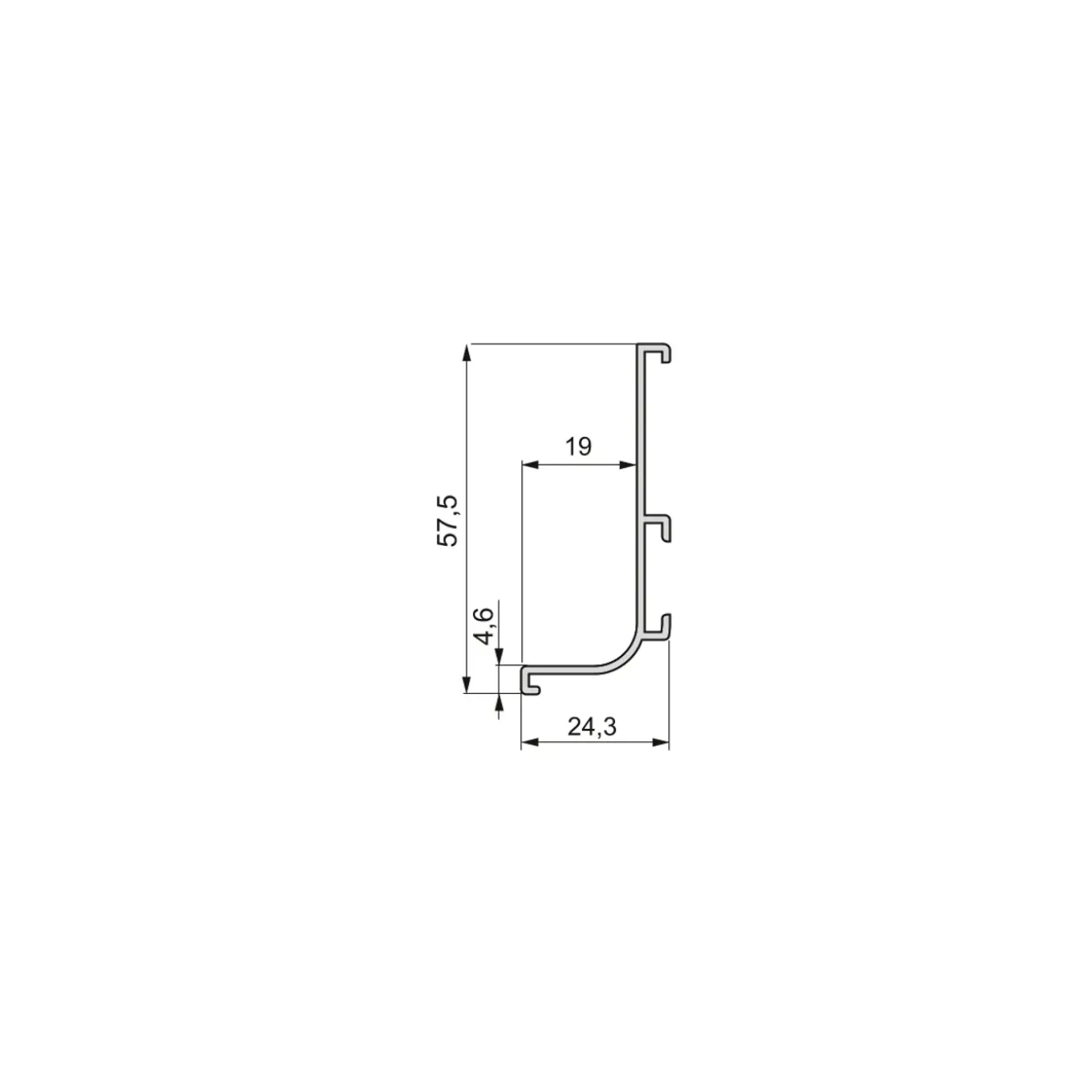 Emuca Kit Van 2 Gola Bovenprofielen Voor Keukenmeubelen, Lengte 2,35mm, Met Beslag, Aluminium