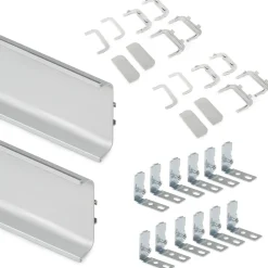 Emuca Kit Van 2 Gola Middenprofielen Voor Keukenmeubelen, Lengte 2,35mm, Met Accessoires