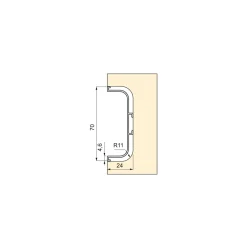 Emuca Kit Van 2 Gola Middenprofielen Voor Keukenmeubelen, Lengte 2,35mm, Met Accessoires