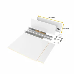 Emuca Kit Van Vertex Keuken- Of Badkamerlade Kit, Hoogte 178mm, Met Legplanken, Module 450mm