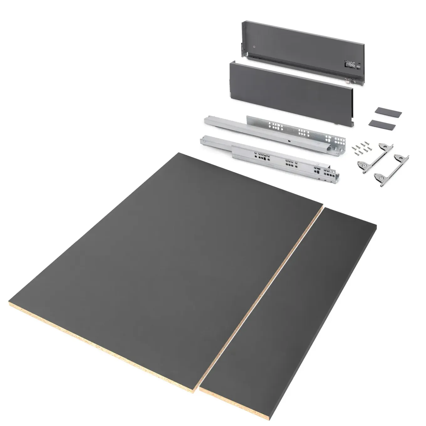 Emuca Kit Van Vertex Keuken- Of Badkamerlade Kit, Hoogte 178mm, Met Legplanken, Module 900mm