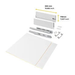 Emuca Kit Van Vertex Keuken- Of Badkamerlade Kit, Hoogte 178mm, Met Legplanken, Module 600mm