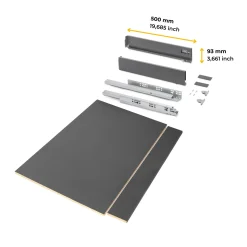 Emuca Kit Van Vertex Keuken- Of Badkamerlade Kit, 93mm Hoog, Met Legplanken, Module 900mm