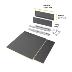 Emuca Kit Van Vertex Keuken- Of Badkamerlade Kit, Hoogte 178mm, Met Legplanken, Module 600mm