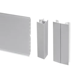 Emuca Lot Van 2 Plasline Keukenplinten Met Verbindingsbeslag, Hoogte 100mm, 2 Staven Lengte 2,35m