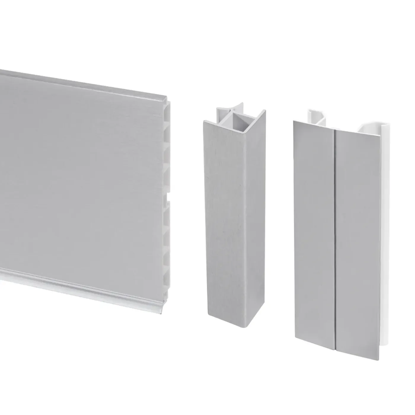 Emuca Lot Van 2 Plasline Keukenplinten Met Verbindingsbeslag, Hoogte 100mm, 2 Staven Lengte 2,35m