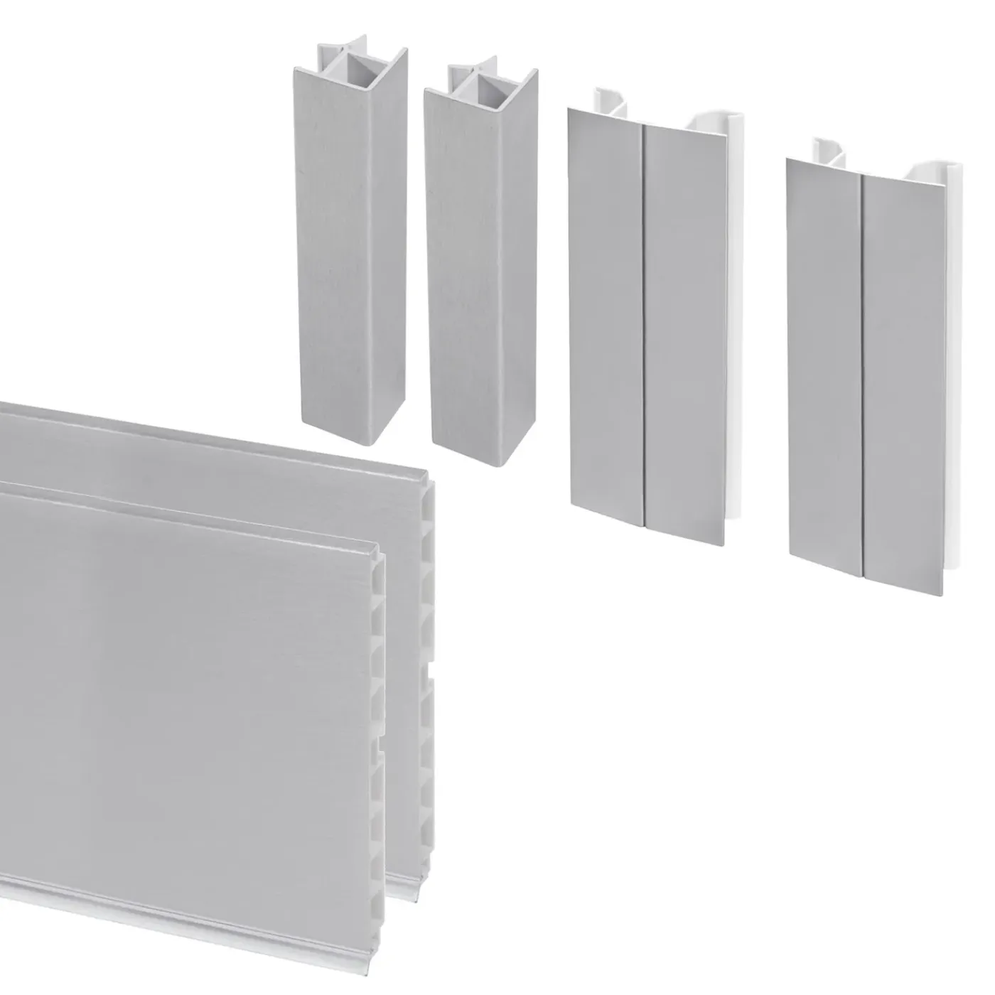 Emuca Lot Van 2 Plasline Keukenplinten Met Verbindingsbeslag, Hoogte 100mm, 2 Staven Lengte 2,35m
