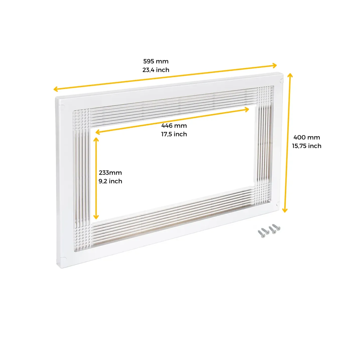 Emuca Magnetron Frame, Voor Inbouw In Keukenmeubelen, Module 600mm, 600x400mm, Plastic, Metal-grijs
