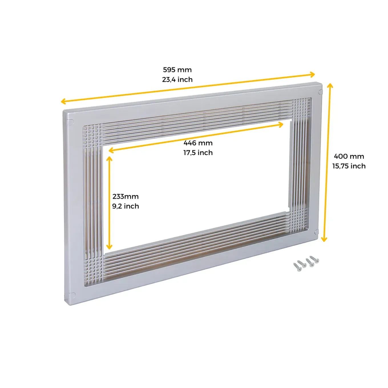 Emuca Magnetron Frame, Voor Inbouw In Keukenmeubelen, Module 600mm, 600x400mm, Plastic, Metal-grijs
