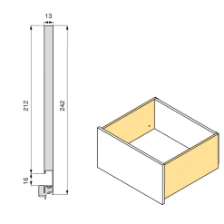 Emuca Outdoor Vertex 3d 60kg Ladehoogte 242mm, Diepte 500mm, Staal, Antracietgrijs