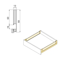 Emuca Outdoor Vertex 40kg Glaszijdige Lade 93mm Hoog, 450mm Diep, Staal En Aluminium En Glas