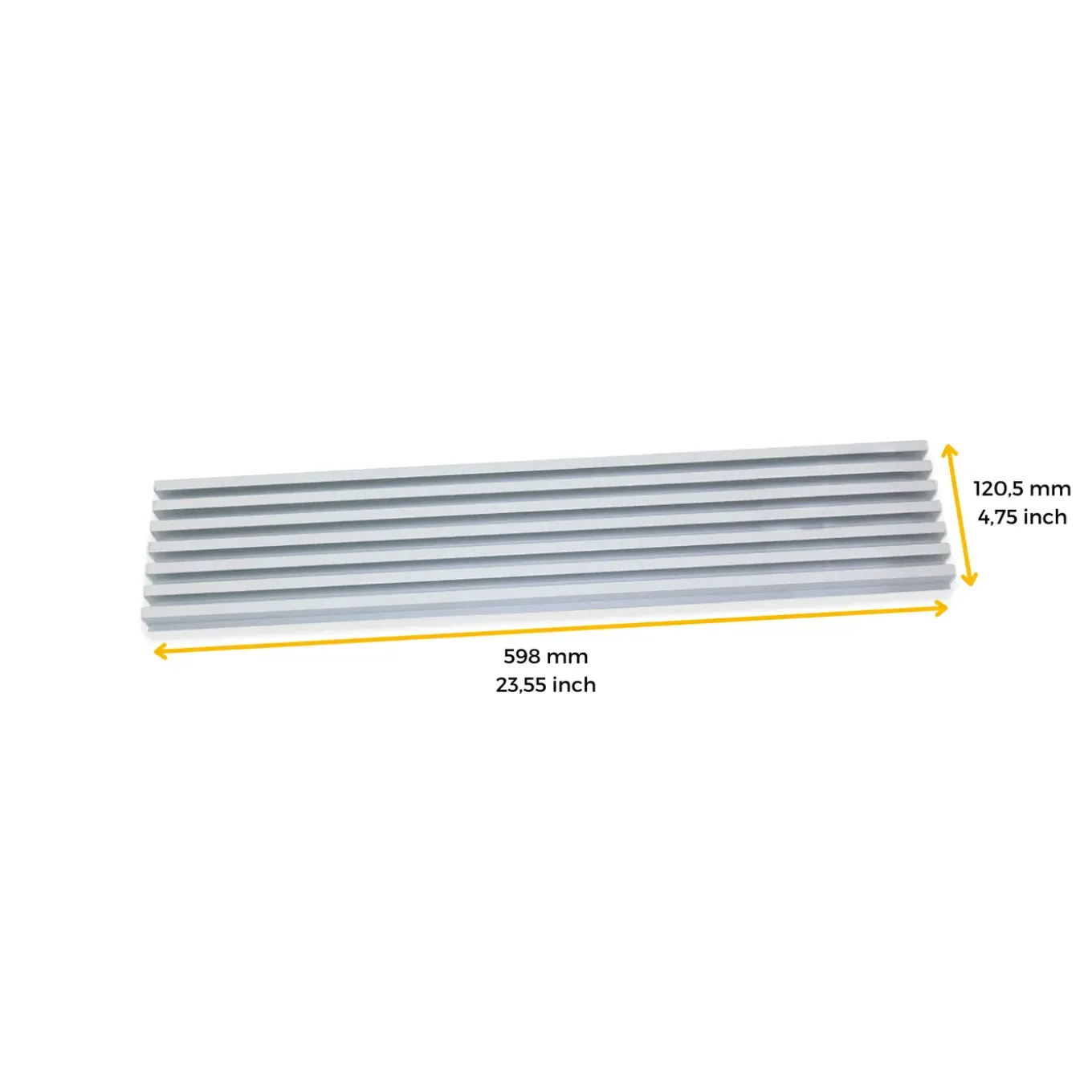 Emuca Ovenventilatierooster, Module 600mm, Plastic En Aluminium, Matt Geanodiseerd