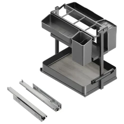 Emuca Uittrekbaar Karretje Met Manden En Accessoires Harmony, Module Breedte 400mm Hoogte 700mm