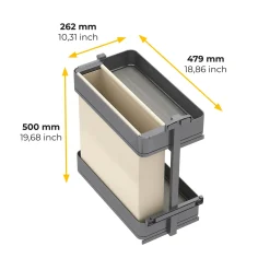 Emuca Uittrekbare Kar Met Manden En Broodbak Harmony Met Softclose,module Breedte 300mm Hoogte 700mm