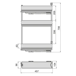Emuca Uittrekbare Zijflessenhouder Harmony Met Softclose, Module 150 Mm