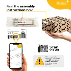 Emuca Ventilatievoet Voor Geïntegreerde Koelkasten Frigo, Voor 16mm Plankdikte, Plastic, Zwart