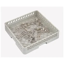 Engels vaatwaskorf voor bestek – 500x500x100 mm, PP kunststof
