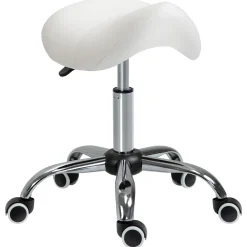 Overig Ergonomische Zadelkruk Kunstleer Amazonekruk In Hoogte Verstelbaar 49-61 Cm - Wit