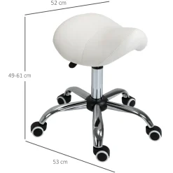 Overig Ergonomische Zadelkruk Kunstleer Amazonekruk In Hoogte Verstelbaar 49-61 Cm - Wit