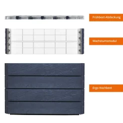 GARANTIA Ergo Quadro Turboplus L 80 Hoogbed, Stone - Incl. Flora Waterbesparingssysteem -