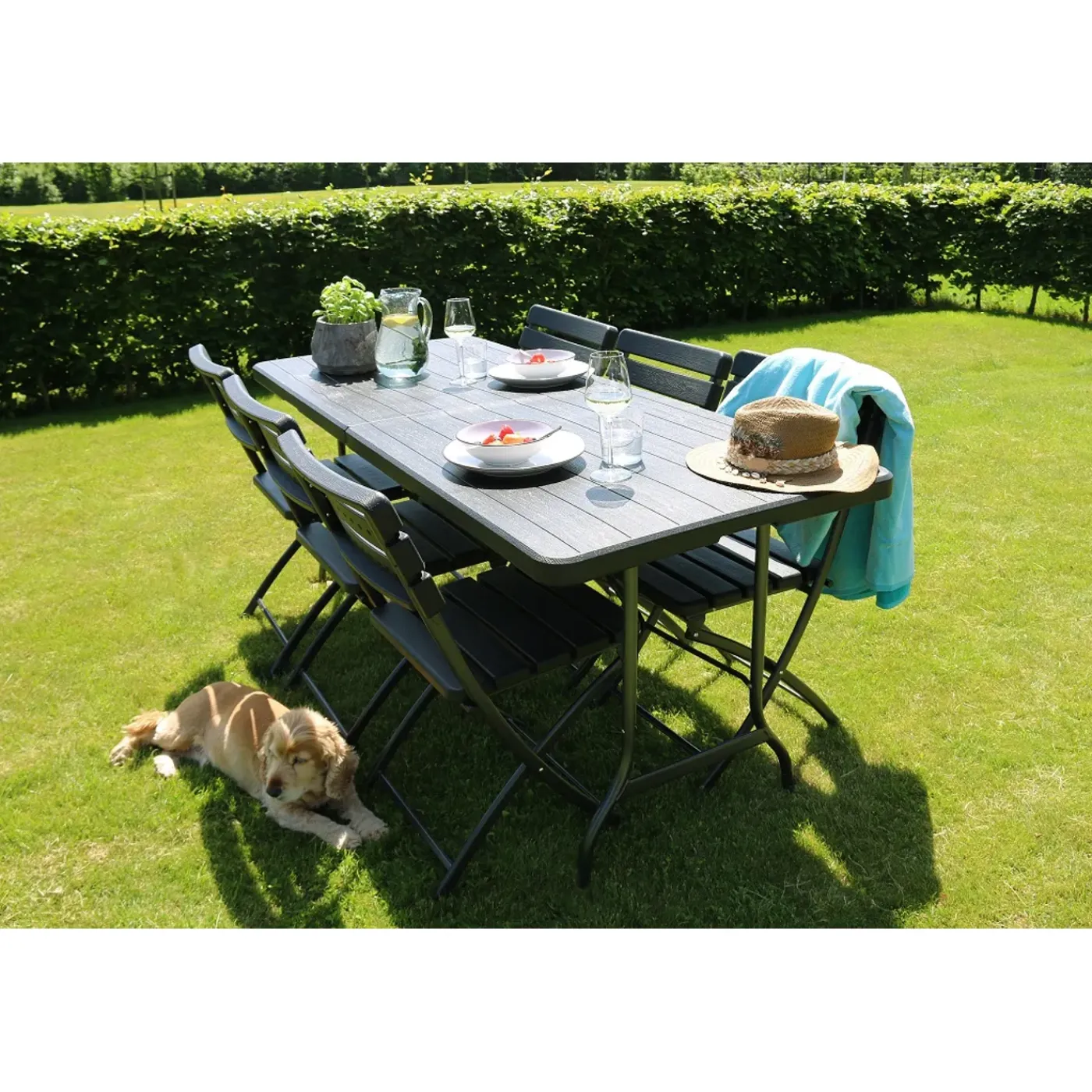Erro Klaptafel - 180cm - Zwart - Houtlook
