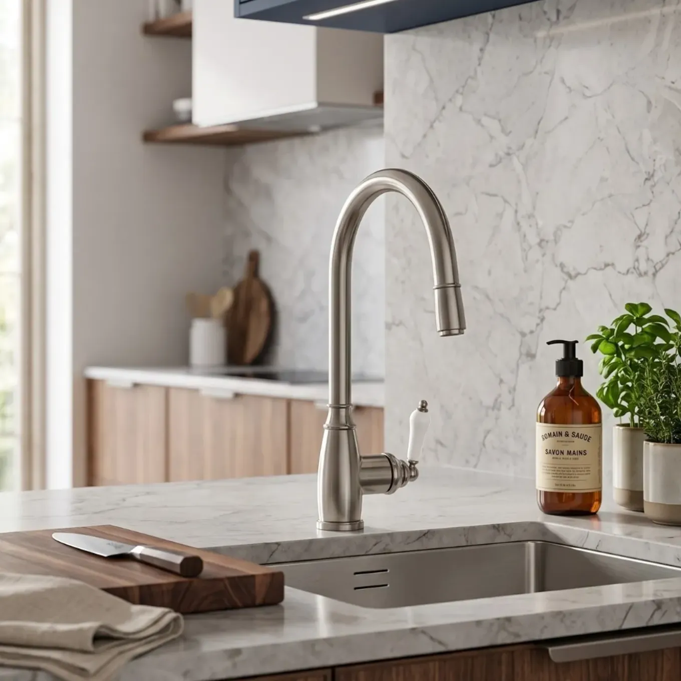 Essebagno Ascott Roestvrijstalen Ééngreeps Wastafelmengkraan Met Uittrekbare Handdouche