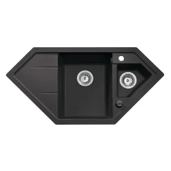 EsseBagno hoekspoelbak Astral zwart 100x50cm